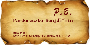 Pandureszku Benjámin névjegykártya