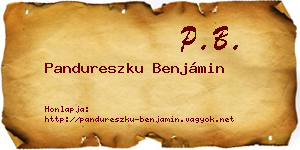 Pandureszku Benjámin névjegykártya